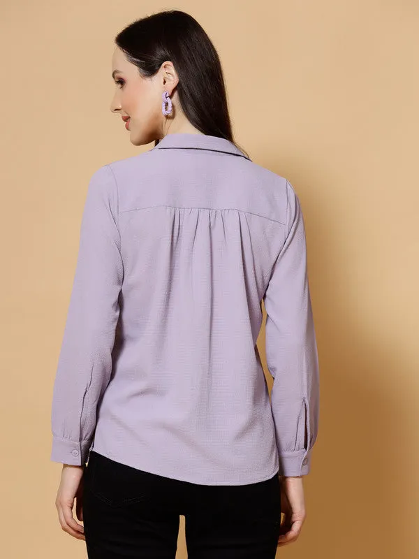 Odour Free Spread Collar Long Sleeves Formal Shirt For Women