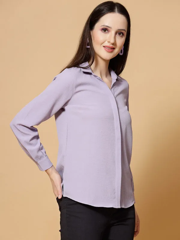 Odour Free Spread Collar Long Sleeves Formal Shirt For Women