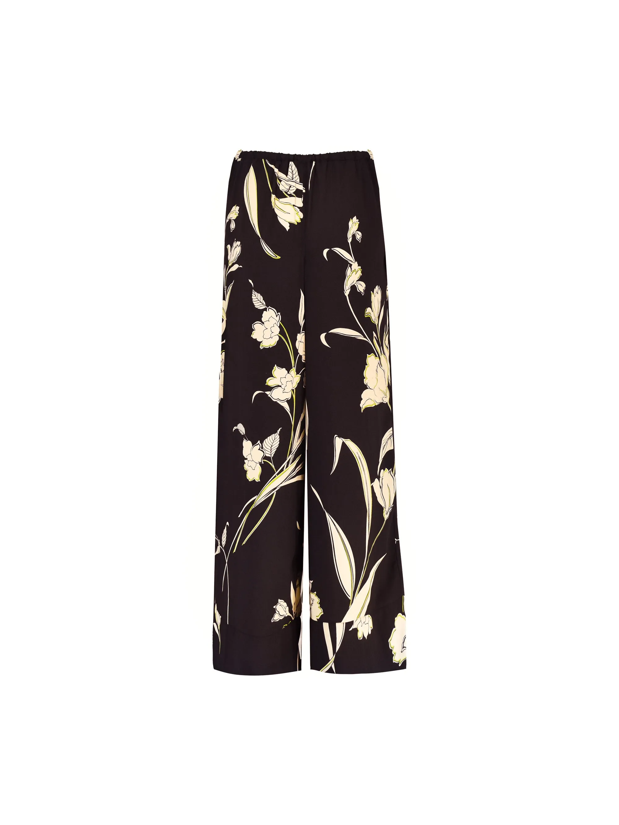 Petite Black Climbing Floral Seam Detail Trousers