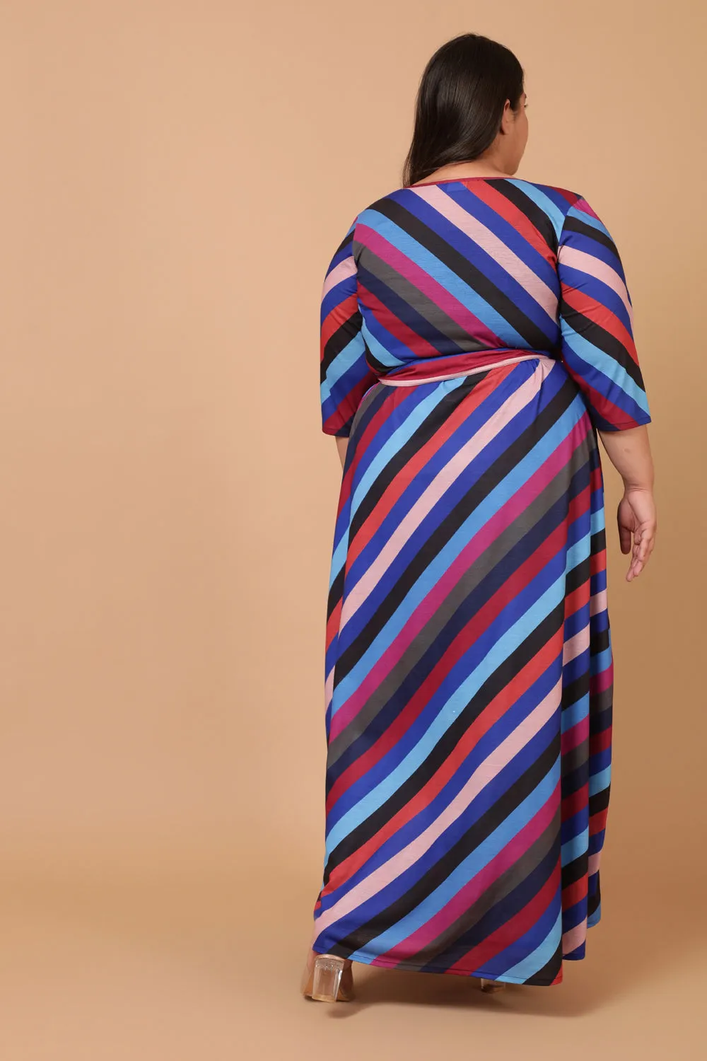 Playful Stripes True Wrap Dress