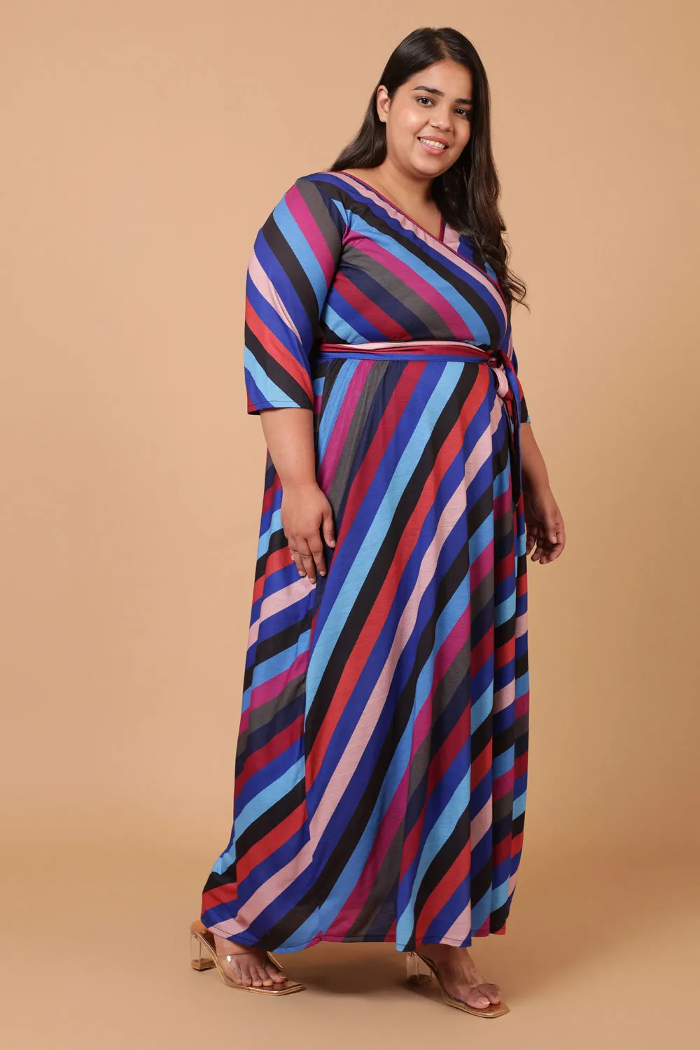 Playful Stripes True Wrap Dress