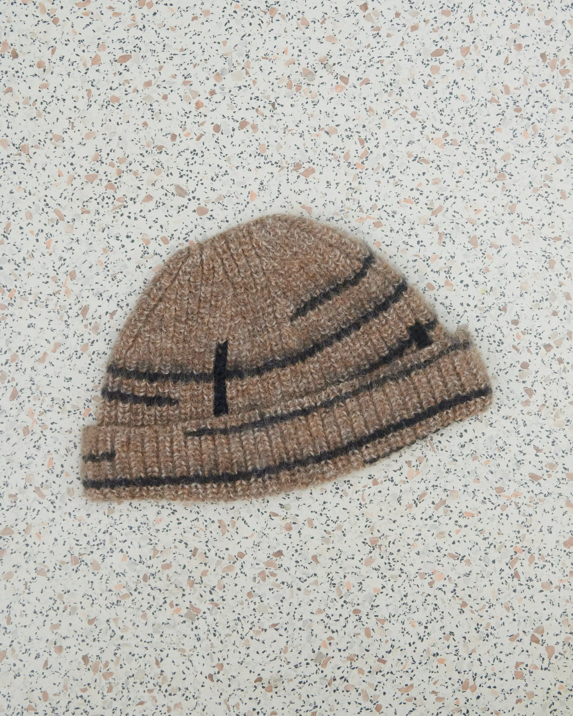 Raštų: Buckwheat & Blue Alpaca Wool Beanie