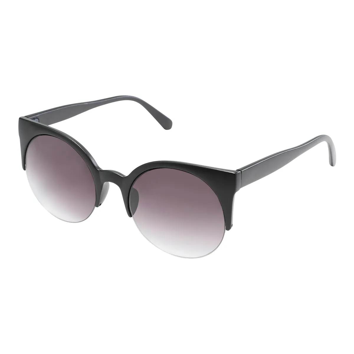 Round Cat Eye Sunglasses Black