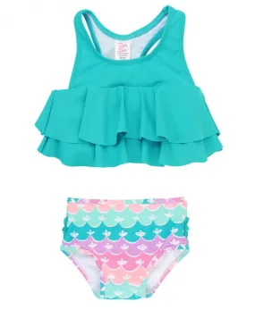 Ruffle Butts-Mermaid Aqua Ruffle Bikini