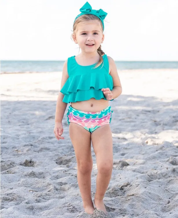 Ruffle Butts-Mermaid Aqua Ruffle Bikini