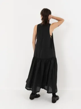 Sara Lanzi Sleeveless Dress with Cape, Black