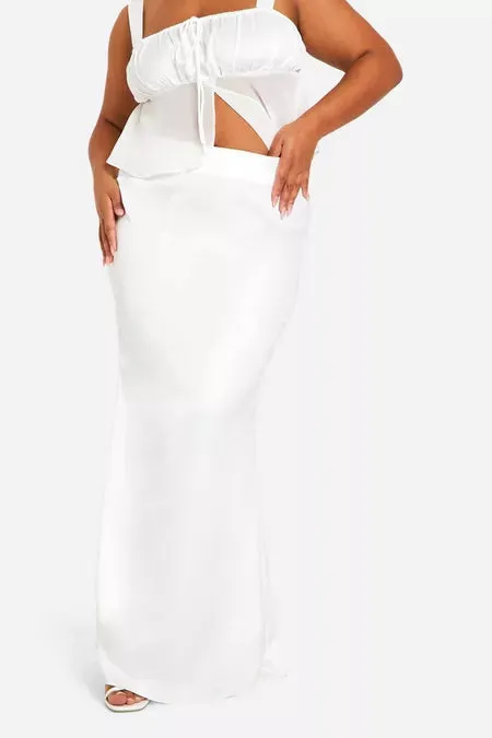 Satin Elegant  Maxi Skirt