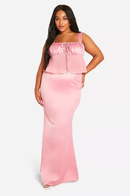 Satin Elegant  Maxi Skirt