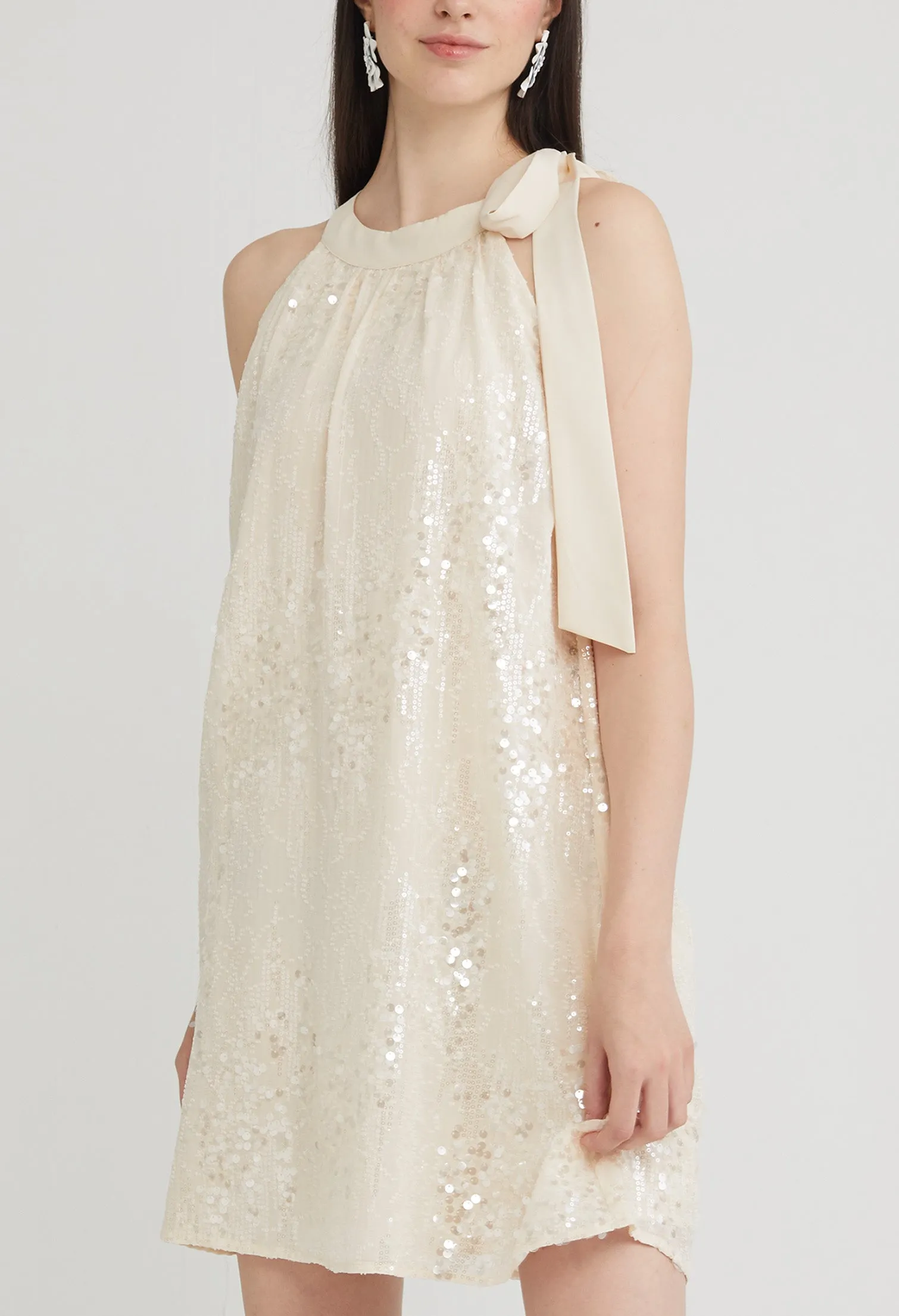 Sequin 80's Halter Dress