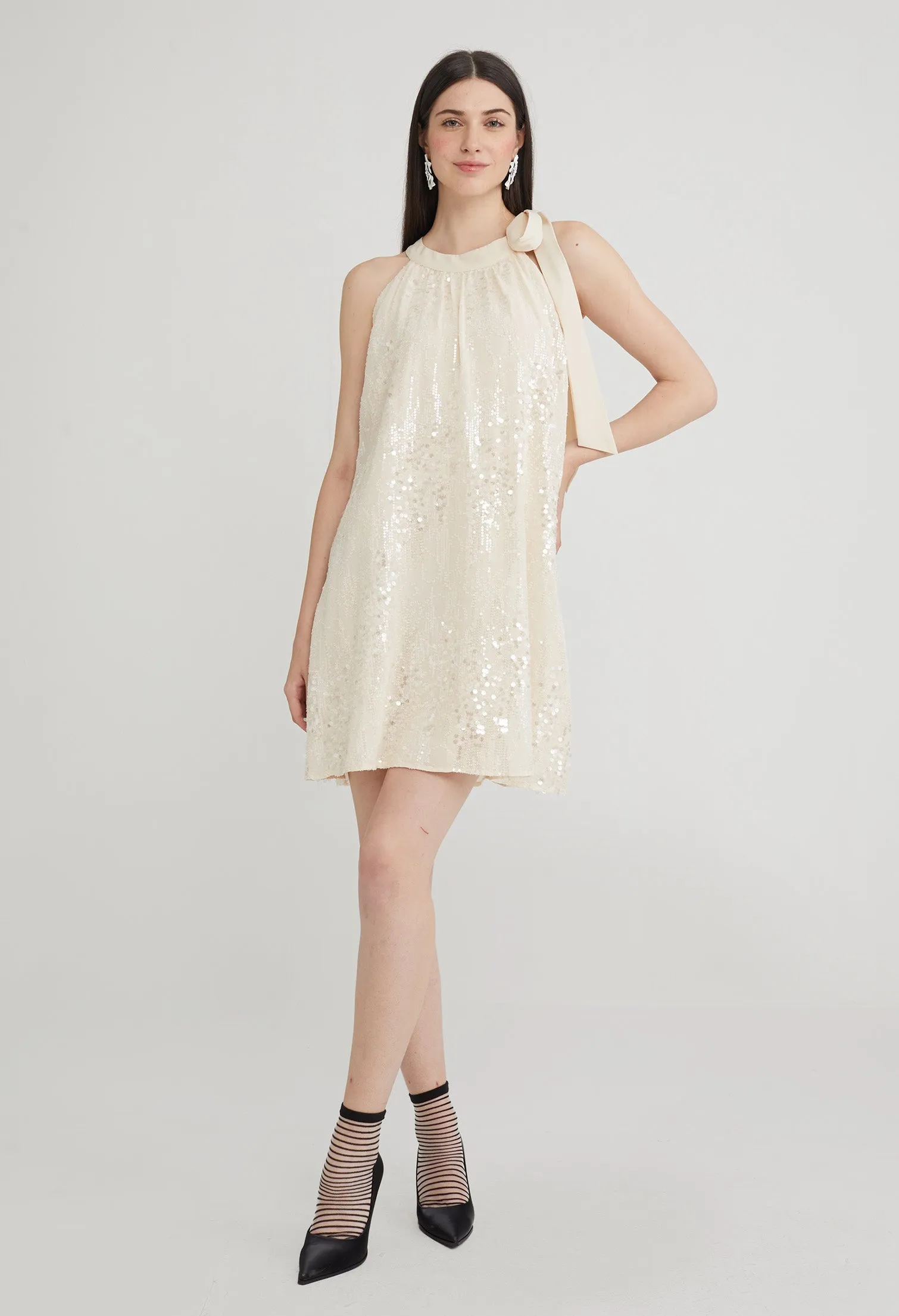 Sequin 80's Halter Dress