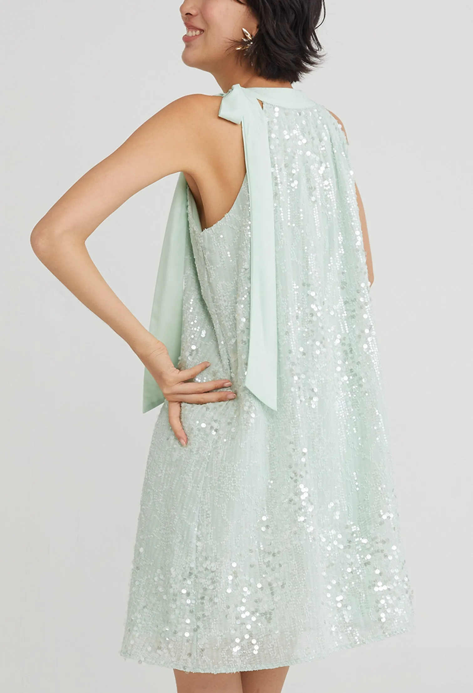 Sequin 80's Halter Dress