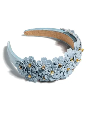 Shiraleah Flower Embellished Headband, Sky