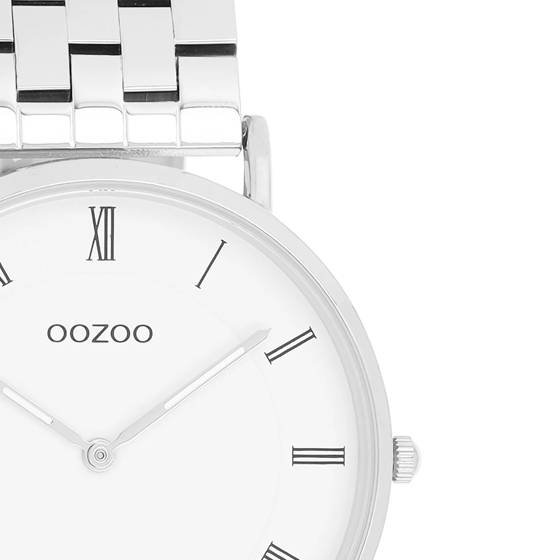 Silver coloured OOZOO watch with silver coloured stainless steel bracelet - C20365