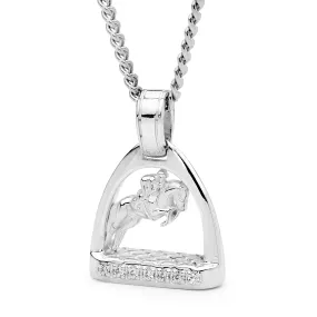 Sterling Silver Petite Stirrup with Showjumper Pendant