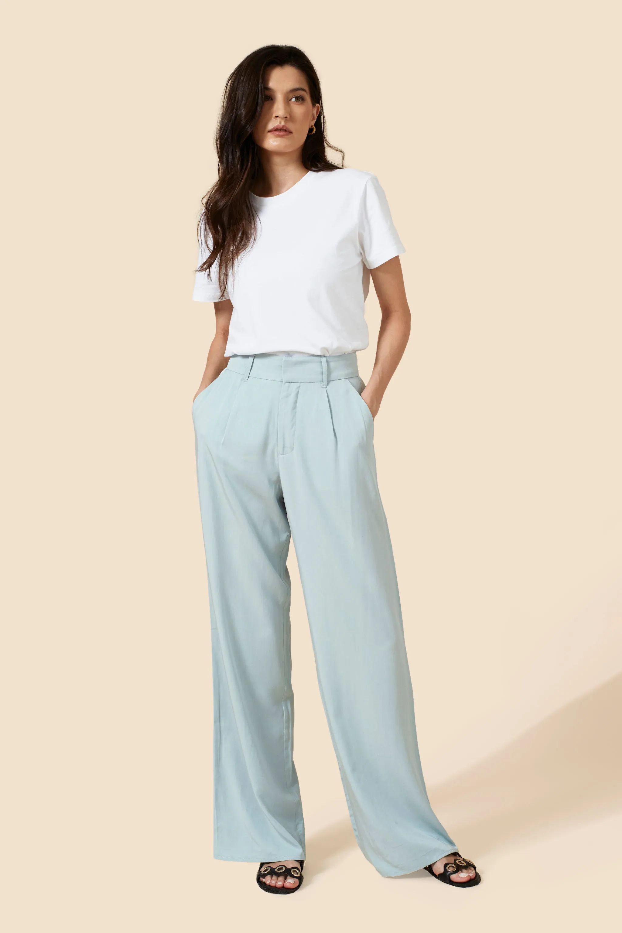 The Willow Wide Leg Pant - Blue