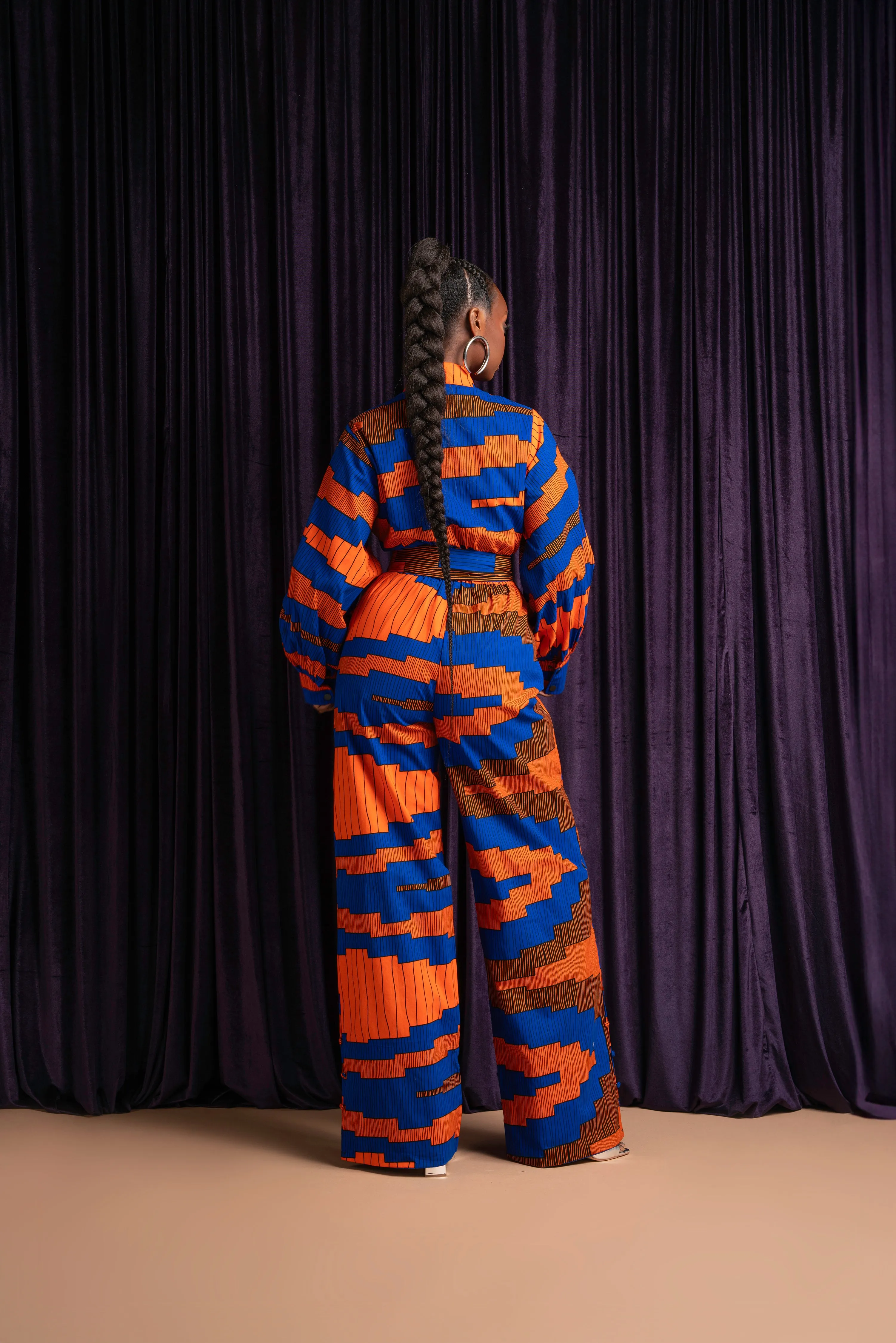 TOMIE African print long sleeve jumpsuit