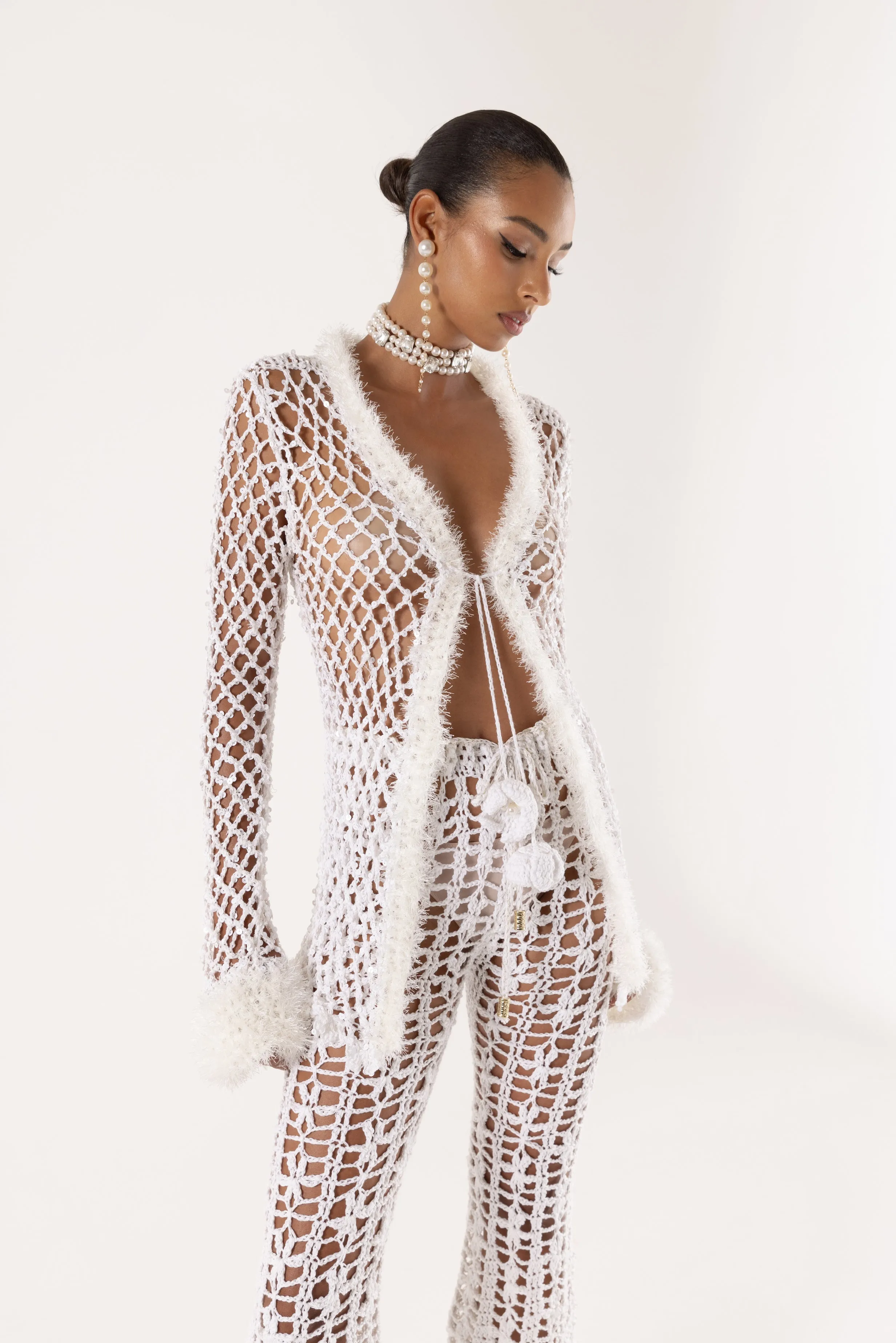 Vanilla White Handmade Crochet Shirt