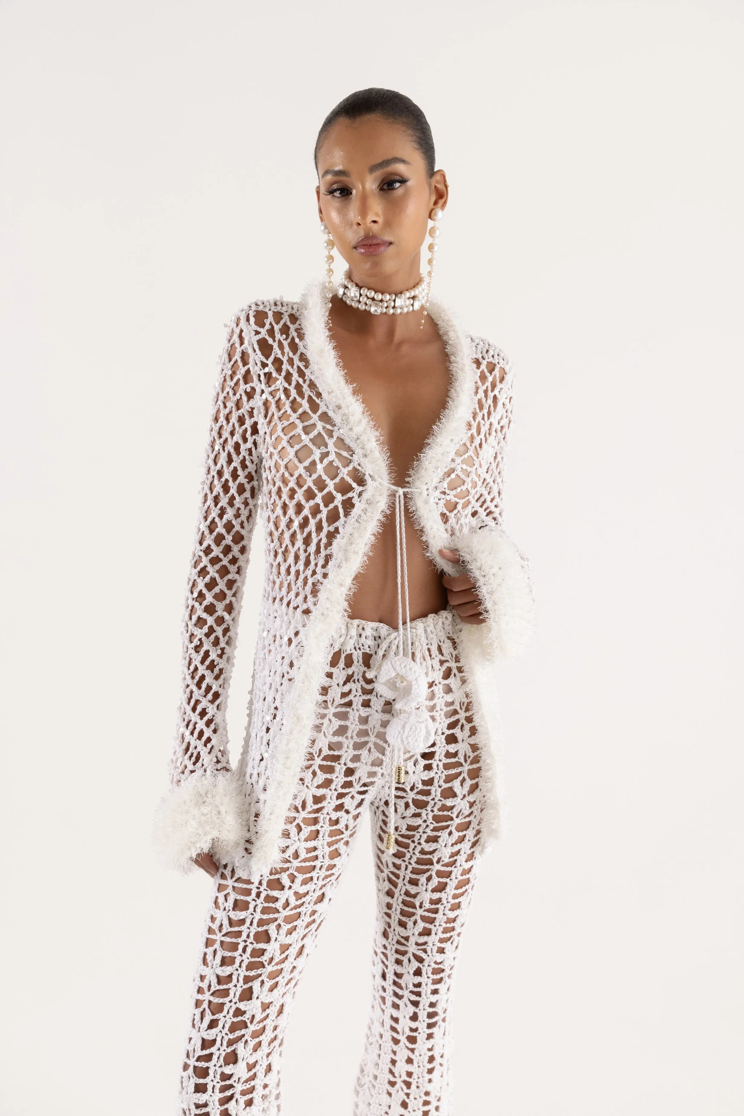 Vanilla White Handmade Crochet Shirt