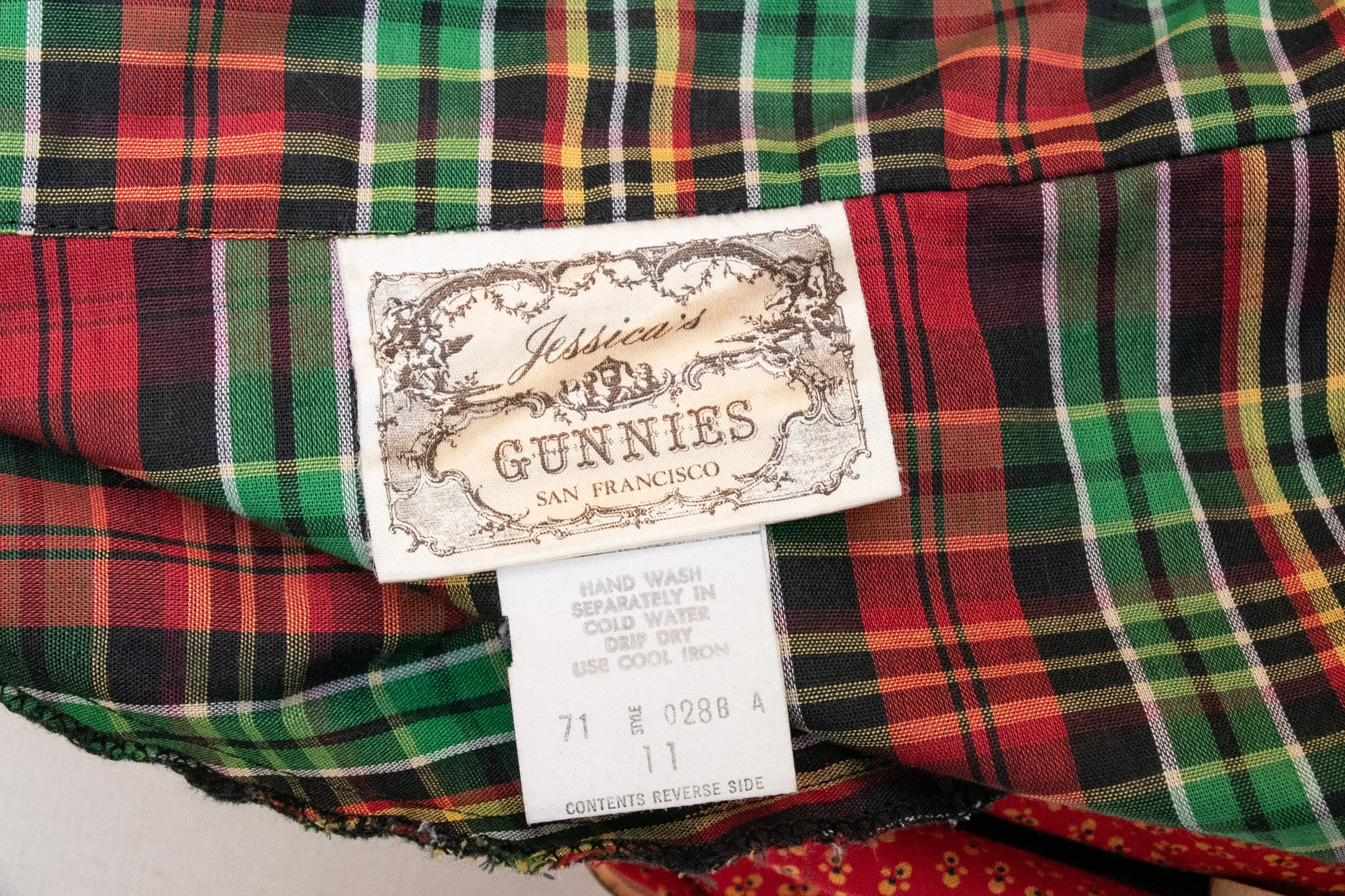 Vintage Gunne Sax Maxi Skirt 1970s Cotton Plaid M