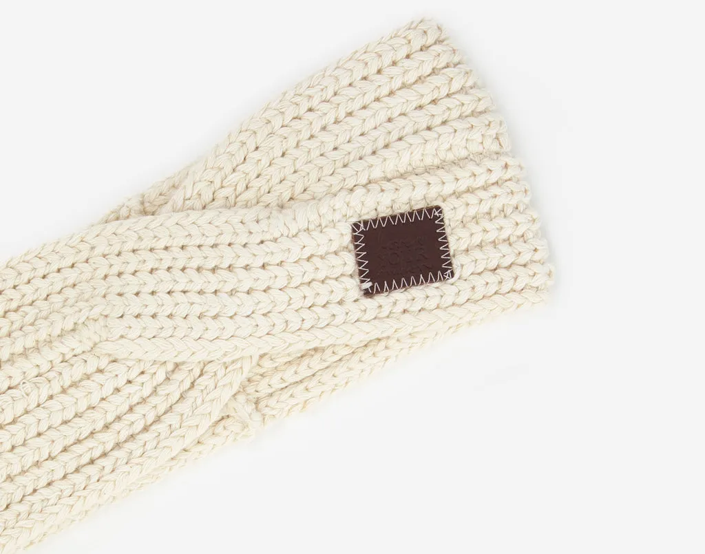 White Speckled Criss-Cross Knit Headband