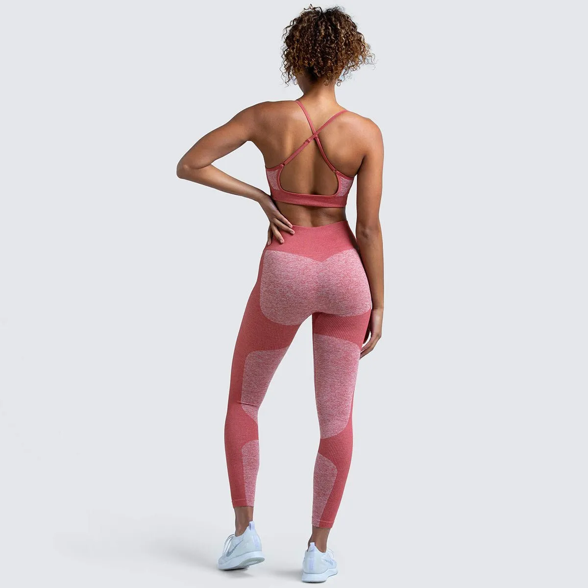 Womens Fitness Leggings - Seamless Workout Gym Sports Yoga Sets