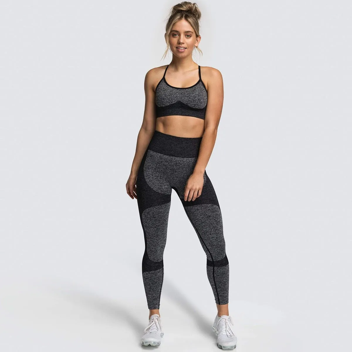 Womens Fitness Leggings - Seamless Workout Gym Sports Yoga Sets