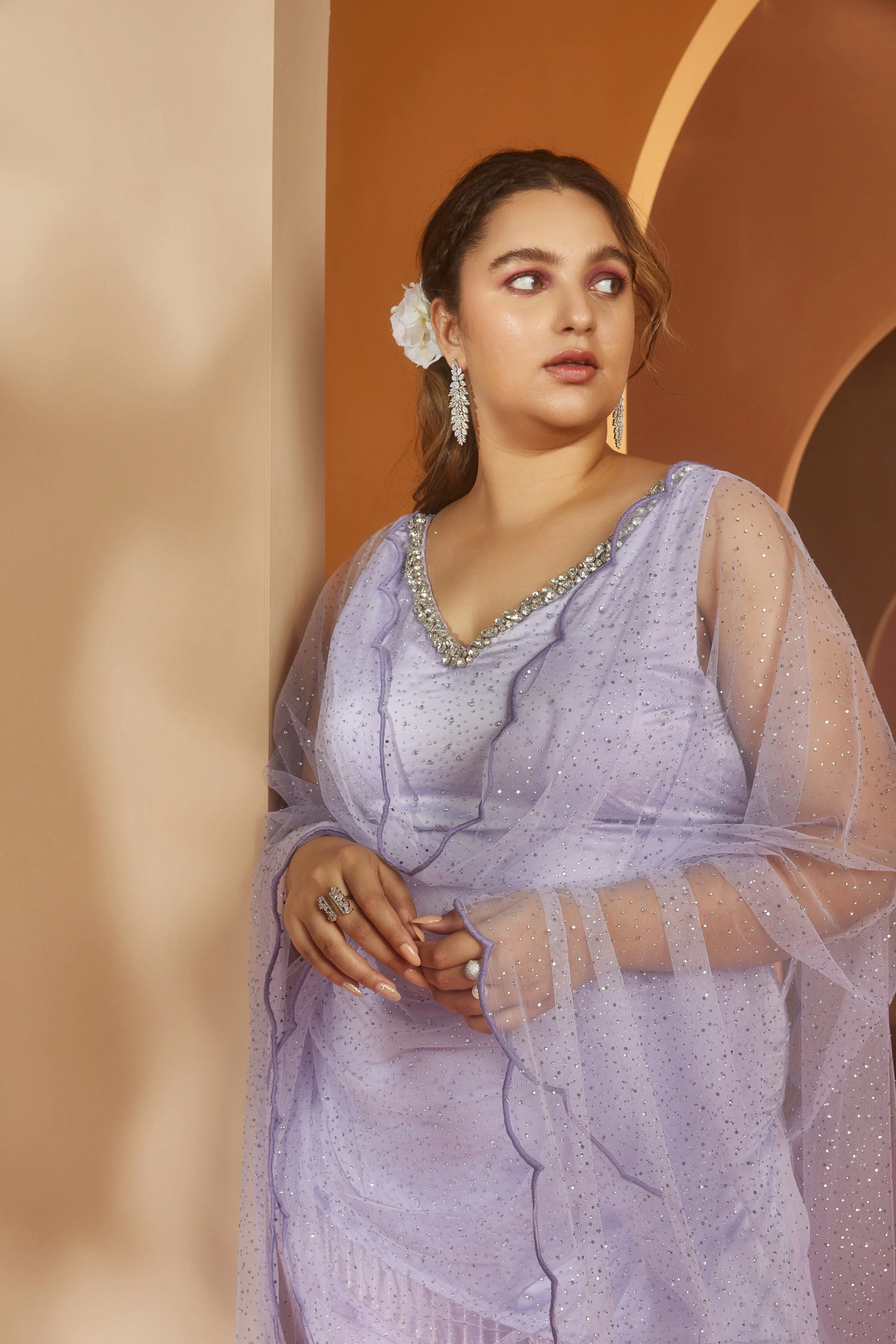 Zivah Lavender Shimmer Kurta Set