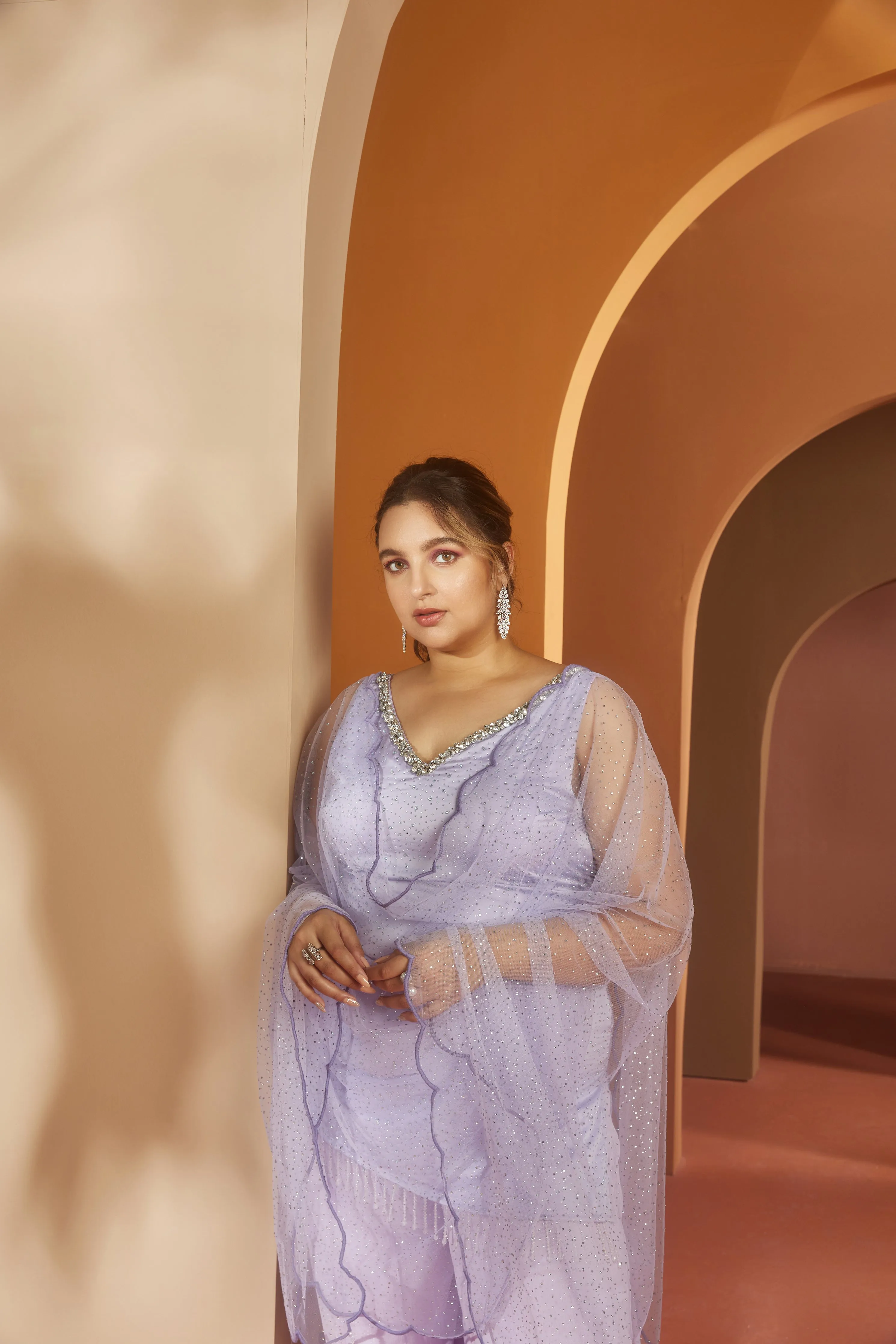 Zivah Lavender Shimmer Kurta Set